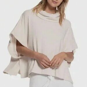 Barefoot Dreams Ultra Lite Cowl Pink Oversized Poncho Pullover Sweater S/M FXK